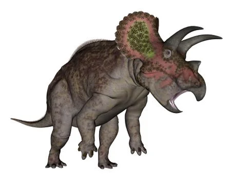 Triceratops dinosaur standing up - 3D render Stock Illustration