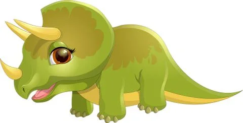 Triceratops on a white background Stock Illustration