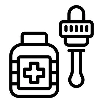 Trichology therapy solution icon outline vector. Rejuvenation hair drops Stock Illustration