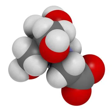 Tricine buffering agent molecule. 3D rendering. Stock Illustration