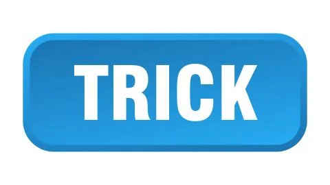 Trick button. trick square 3d push button Stock Illustration
