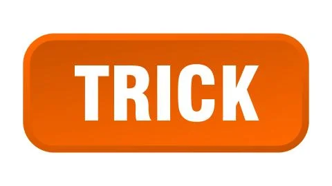 Trick button. trick square 3d push button Illustrazione stock