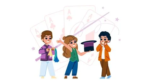 Trick magic tricks hobby kid vector Stock Illustration