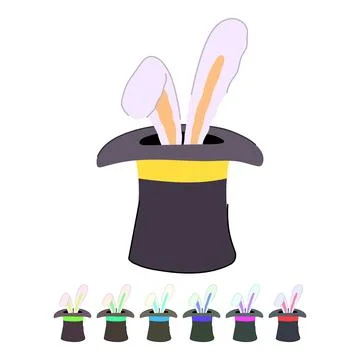 Trick magician hat vector cartoon graphic Stock Illustration