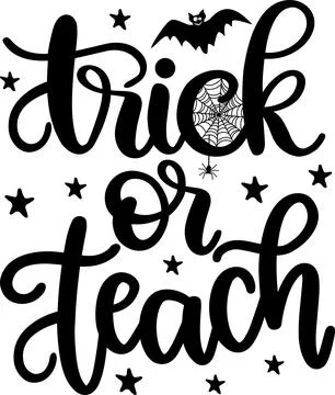 Trick or Teach 2, Halloween Holiday, Happy Halloween, Vector Illustration File Stock Illustration
