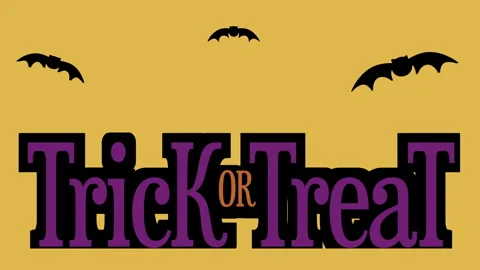Trick Or Treat with flying bats in night Stock Footage 245435536