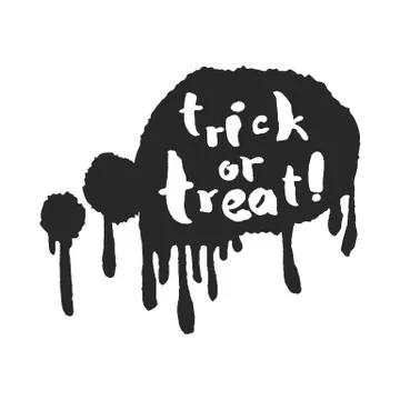 Trick or Treat in a Speech Bubble Stock Illustration