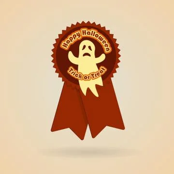 Trick or treat text with ghost Stock Illustration