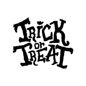 Trick or treat.  Vector modern and stylish hand drawn lettering illustration. イラスト素材