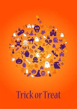 Trick or treat vector poster template 库存插图