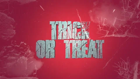 Trick Or Treat on winter texture with ice and red blood Stock Footage 217420473