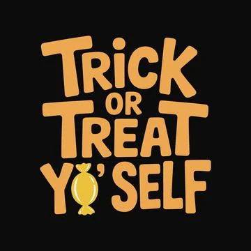Trick or treat yo' self halloween t-shirt Stock-Illustration