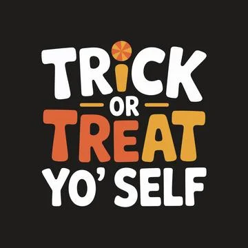 Trick or treat yo' self halloween t-shirt Illustrazione stock
