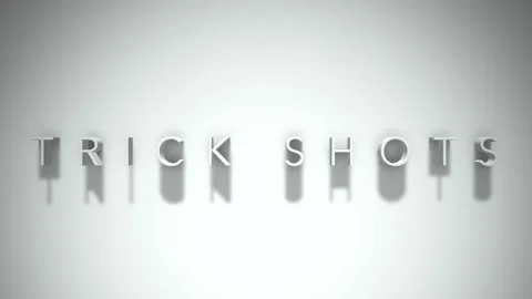 Trick shots 3D title animation with shadows on a white background Stock-Footage 297085321