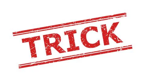TRICK Watermark with Corroded Texture and Double Parallel Lines Stock Illustration