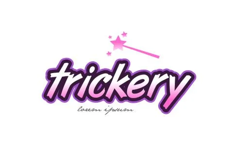 Trickery word text logo icon design concept idea Stock Illustration