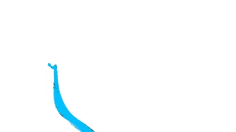 A trickle of blue liquid rotates and creates a spiral on a white background. Stock Footage 124826155