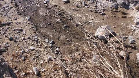 Trickle Stream of Water in Death Valley Dry Arid Desert Landscape Stock Footage 103107780