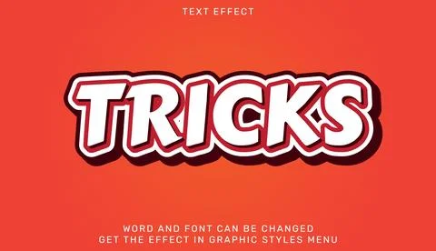 Tricks text effect template in 3d design Stock Illustration