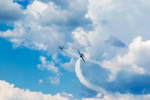 Tricks of the two jets Stock Photos