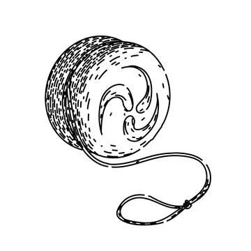 Tricks yo yo sketch hand drawn vector イラスト素材