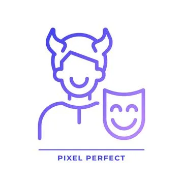 Trickster pixel perfect gradient linear vector icon Stock Illustration