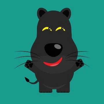 Tricky black leopard gartoon character Illustrazione stock