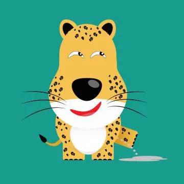 Tricky leopard gartoon character Illustrazione stock