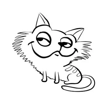 Tricky smiling sly cat Illustrazione stock