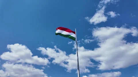 The tricolor flag of Hungary Vídeo Stock 332573797
