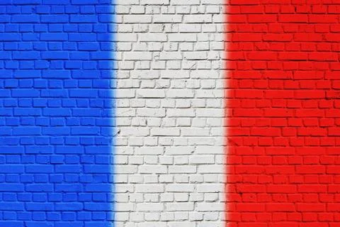 Tricolor flag pattern on brick wall texture background Stockillustratie