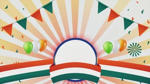 Tricolor Flag Ribbon With Ashok Chakra. Decorated For Celebrating 15 August 動画素材 247465663