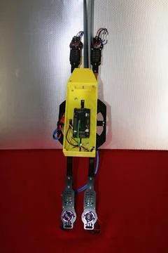 Tricopter drone design prototype build showing different electronic modules. Stock Photos