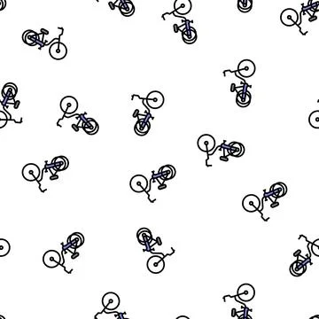 Tricycle bicycle type vector seamless pattern Illustrazione stock