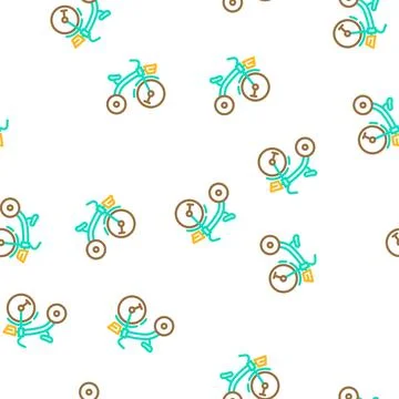 Tricycle for children vector seamless pattern Illustrazione stock