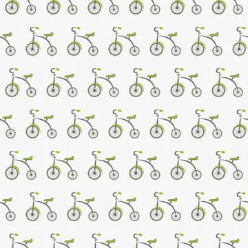Tricycle cute pattern Stock Illustration