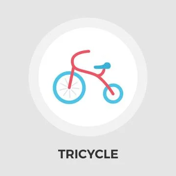 Tricycle flat icon Stock Illustration