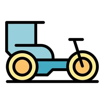 Tricycle icon vector flat Stock Illustration