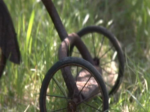 Tricycle Rusted Stock Footage 838456