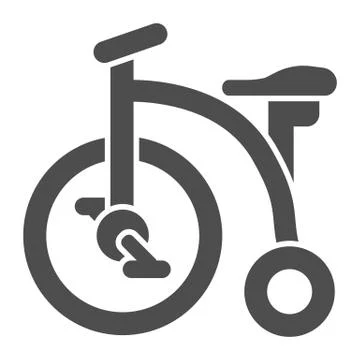 Tricycle solid icon, childhood concept, Kid bicycle sign on white background Stockillustratie