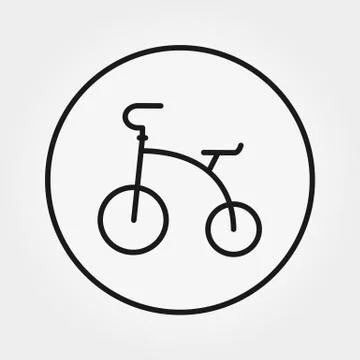 Tricycle. Universal icon. Vector. Editable Thin line. Stock Illustration