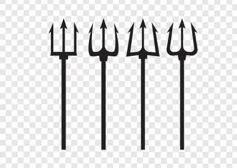Trident devil flat. Neptune red trident Stock Illustration