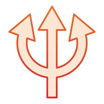 Trident flat icon. Devil pitchfork evil fork sign. Halloween party vector design Illustrazione stock