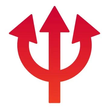 Trident flat icon. Devil pitchfork evil fork sign. Halloween party vector design Stock Illustration