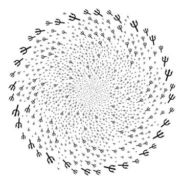 Trident Fork Curl Exploding Globula Illustrazione stock