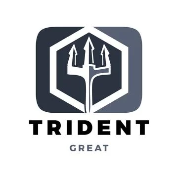 Trident Icon Logo Design Template Stock Illustration