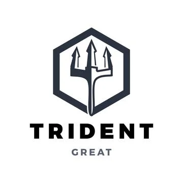Trident Icon Logo Design Template Stock Illustration