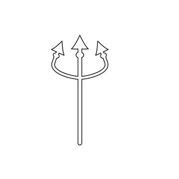 Trident icon vector. black trident  symbol Stock Illustration