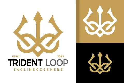 Trident Infinity Logo vector icon illustration Stockillustratie