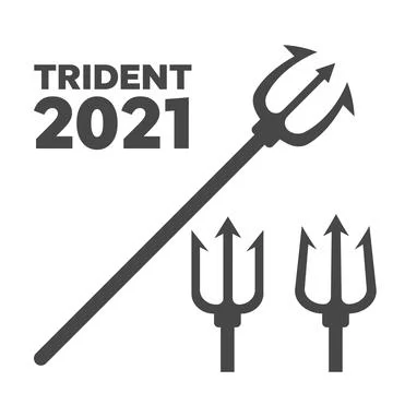 Trident isolated. Trident devil flat. Neptune red vector trident Stock Illustration